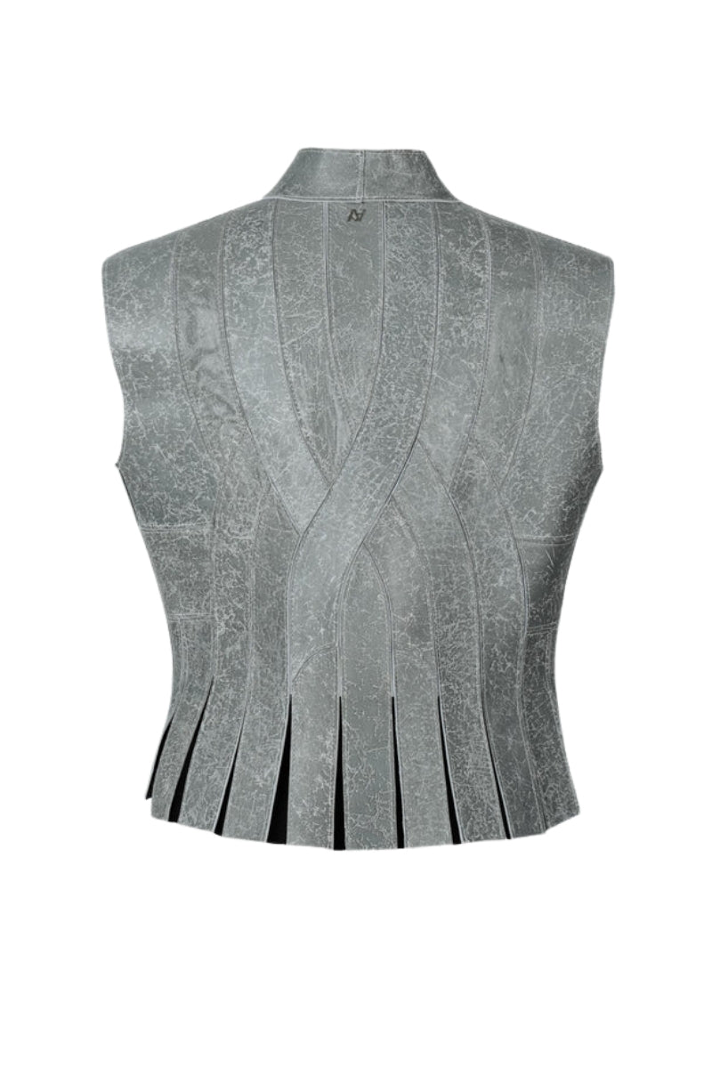 Brianna II Leather Vest Grey