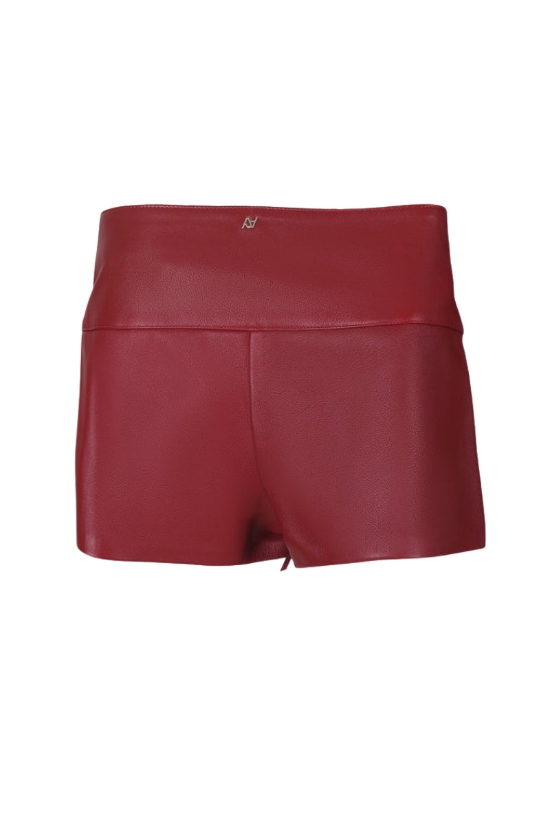 Jason Leather Shorts Red
