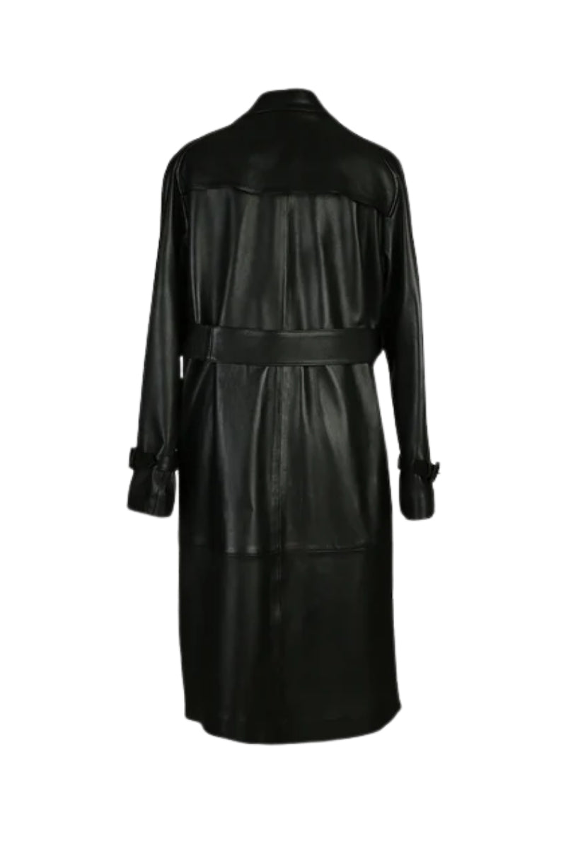 Dahlia Leather Coat Black