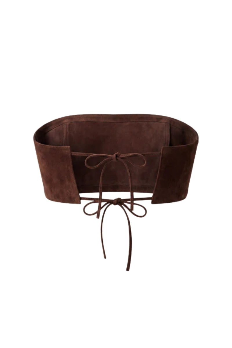 Amelia Suede Top Brown