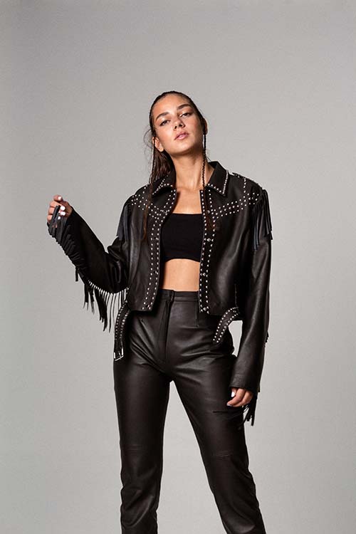 Venus Leather Jacket Black
