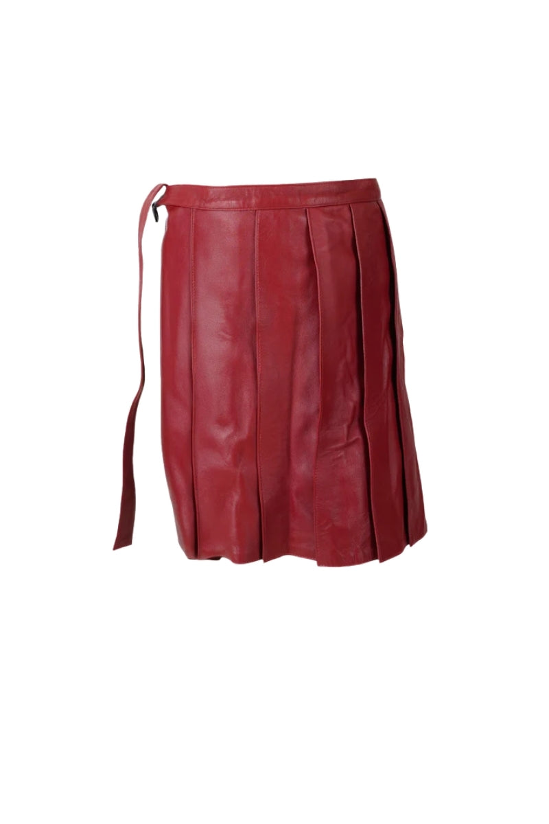 Veya Wrap On Leather Belt Red