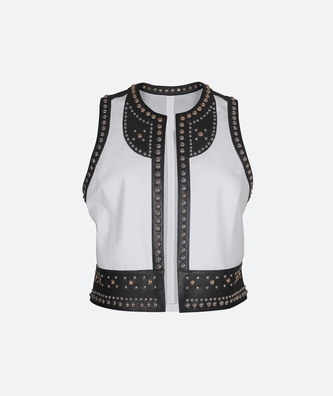 Yin Yang Studded Leather Vest