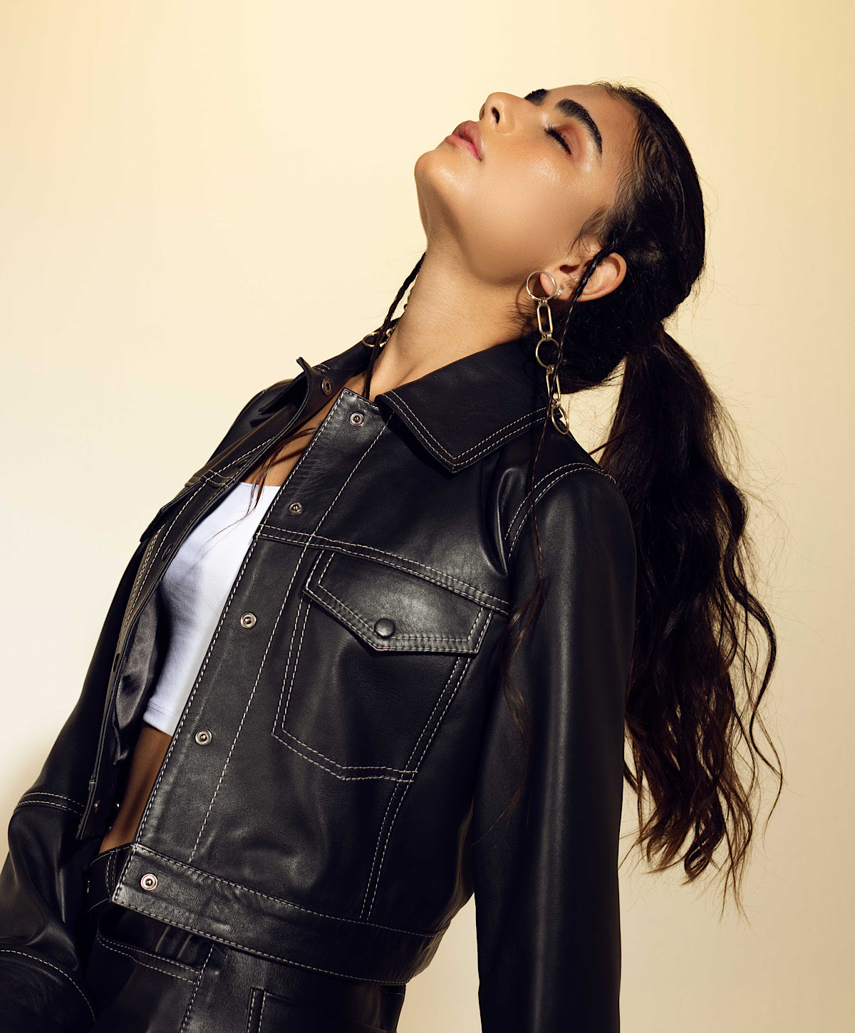Zinnia Leather Jacket Black