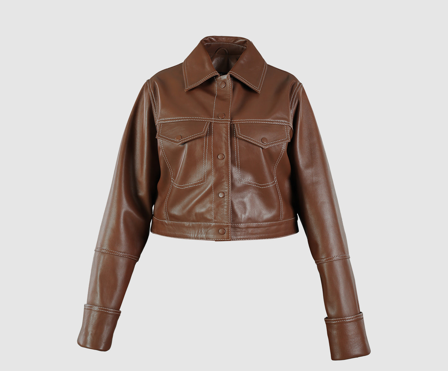 Zinnia Leather Jacket Camel