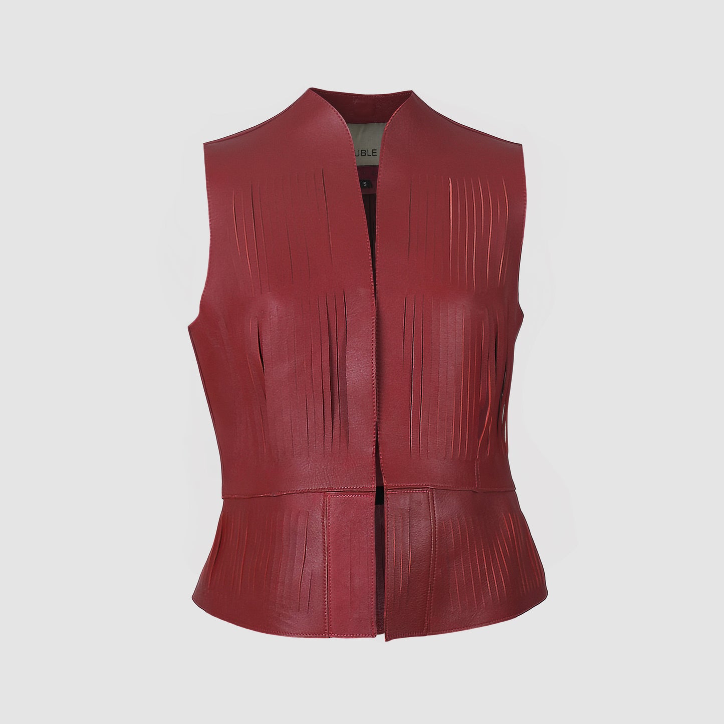 Ayla II Leather Vest Red