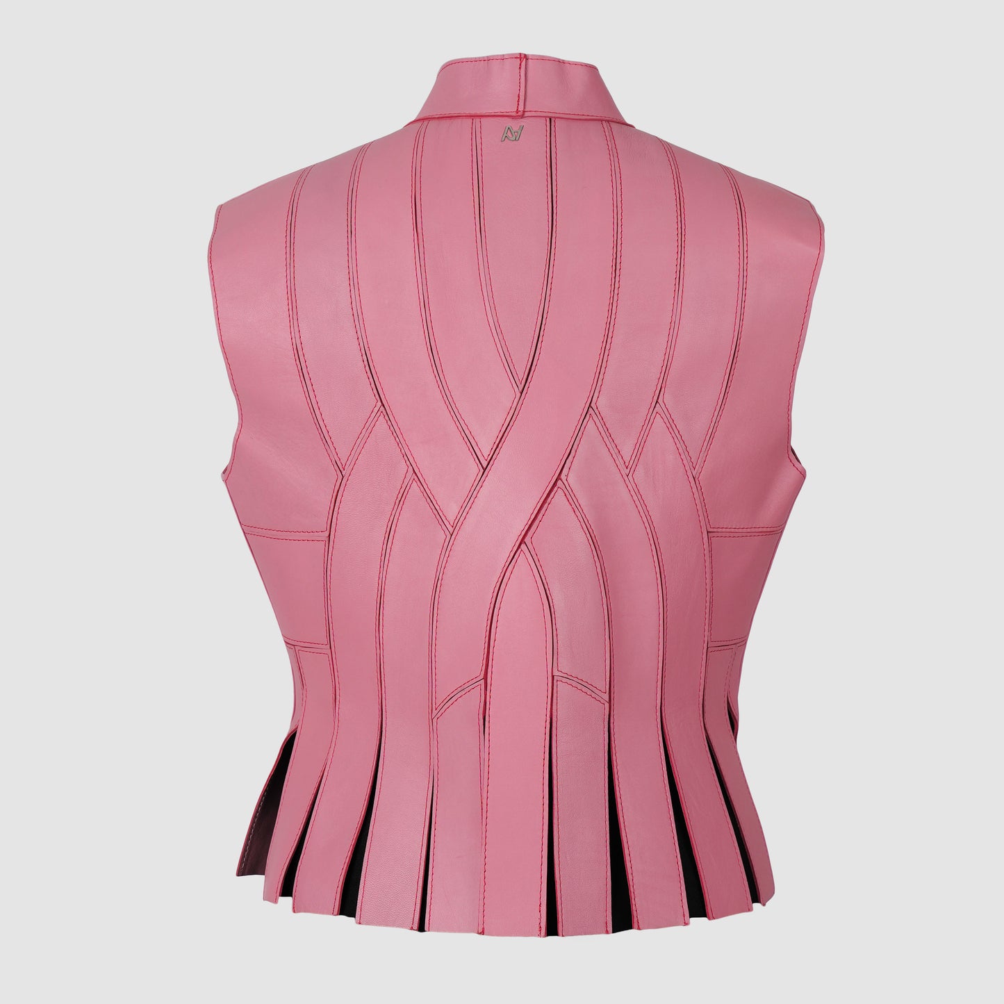 Brianna II Leather Vest Blush Pink