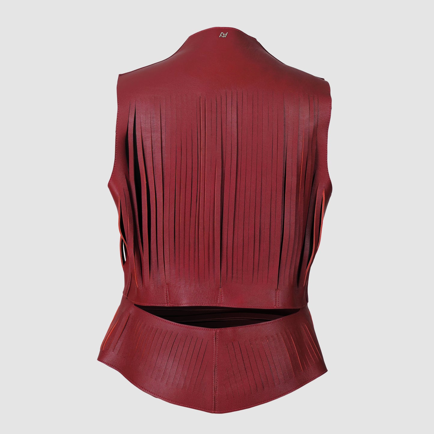 Ayla II Leather Vest Red