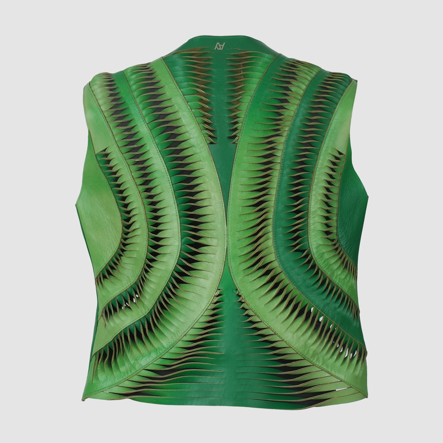Kiara Leather Vest Green Ombre