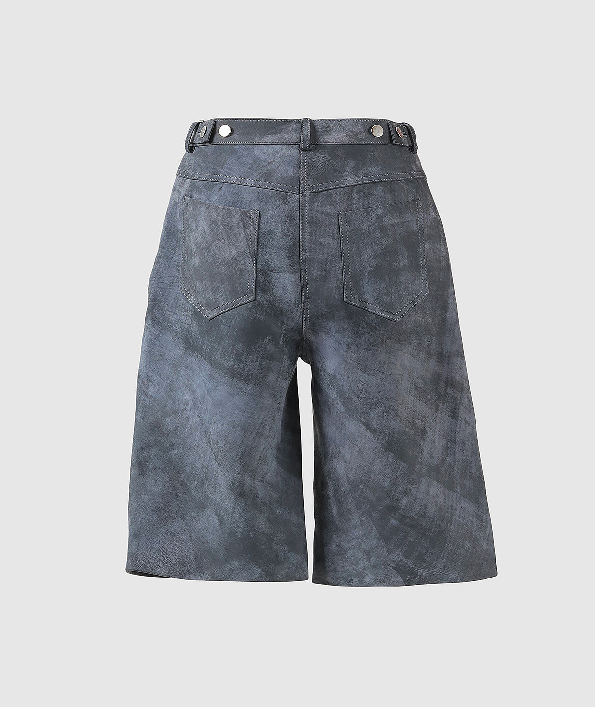 Callie Leather Bermuda Shorts Washed Grey