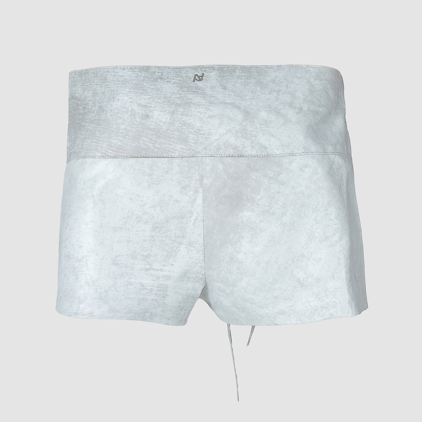 Jason Leather Shorts Washed White