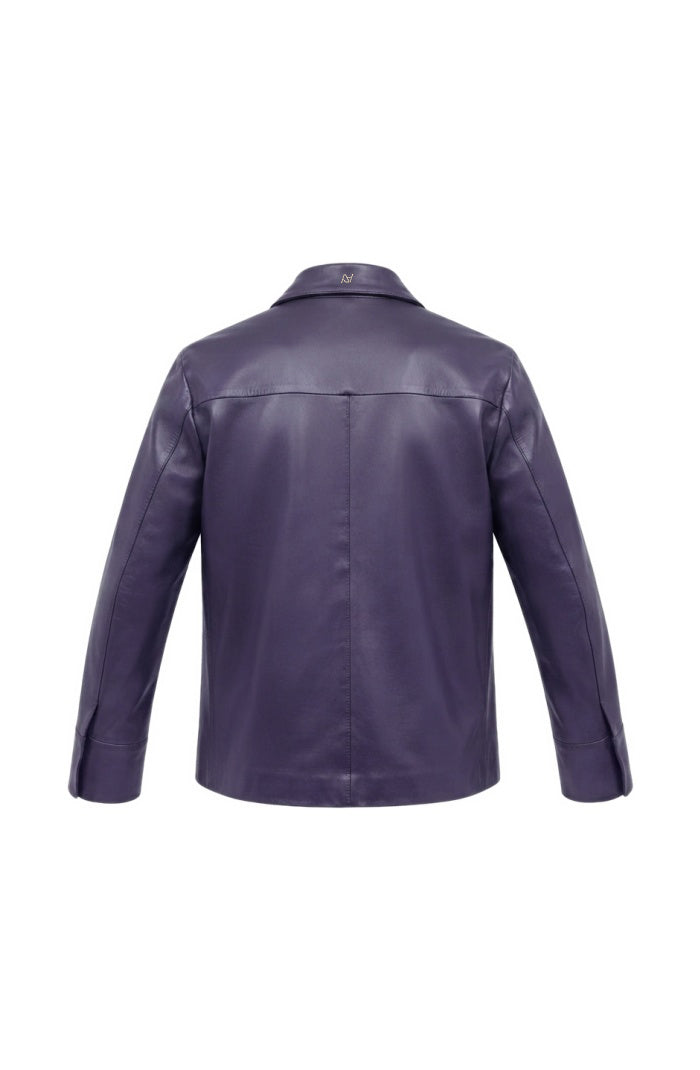 Sadie Leather Jacket Plum Purple