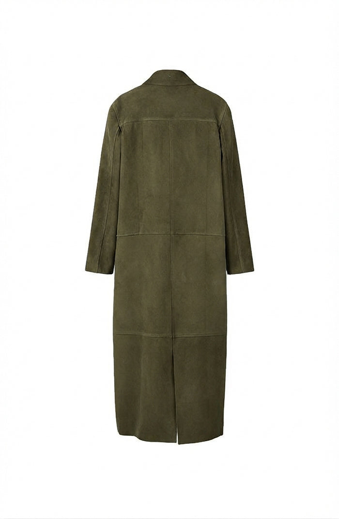 Gemma Suede Coat Olive