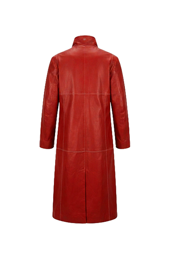 Kevin Leather Coat Red