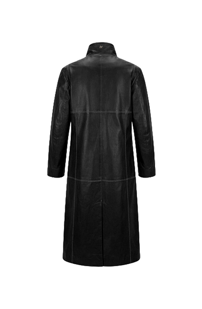 Kevin Leather Coat Black
