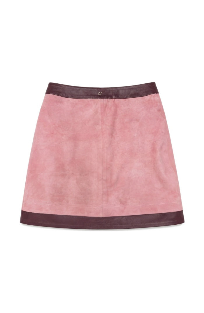 Aspen Suede Skirt Pink x Burgundy