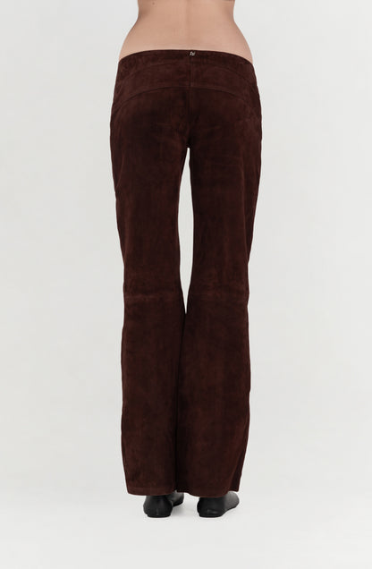 Isaac Suede Pants Brown