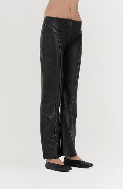 Isaac Leather Pants Black