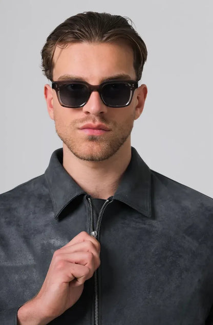 Logan Leather Jacket Washed grey