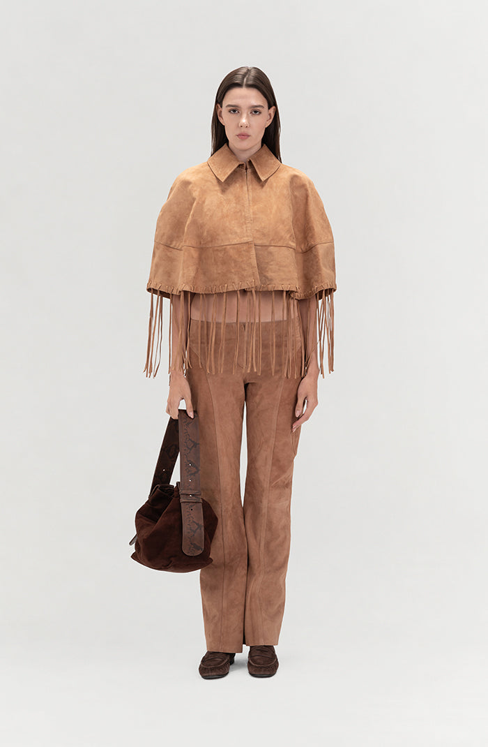 Isaac Suede Pants Beige