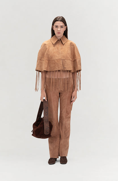 Isaac Suede Pants Beige