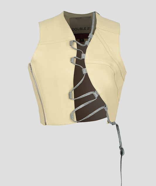 Mason Leather Vest Butter Yellow