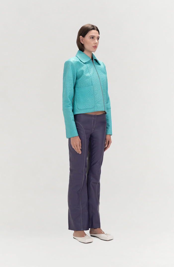 Isaac Leather Pants Plum Purple