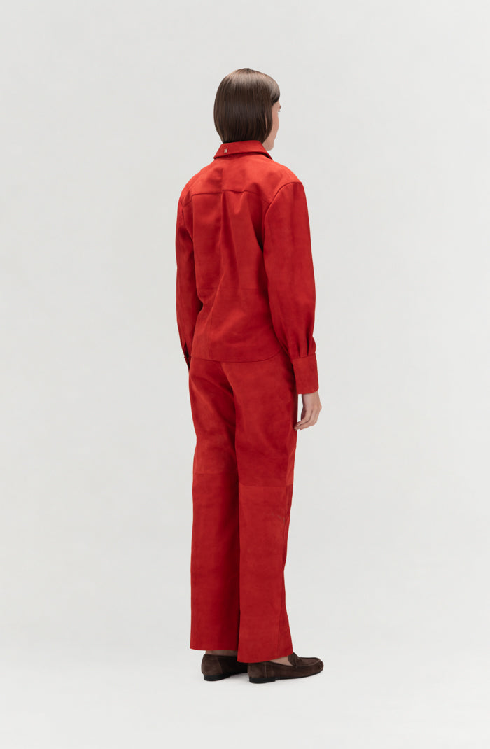 Liana Suede Shirt Red