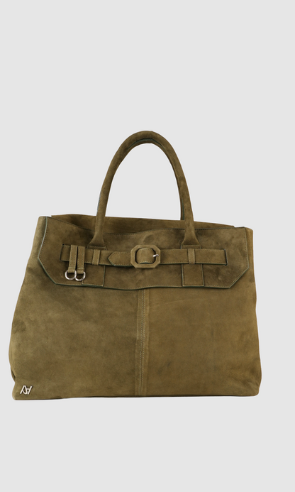 Eloura Oversized Suede Bag Olive