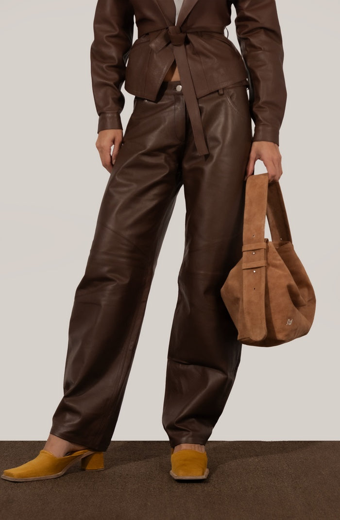 Gabriel Leather Pants Brown