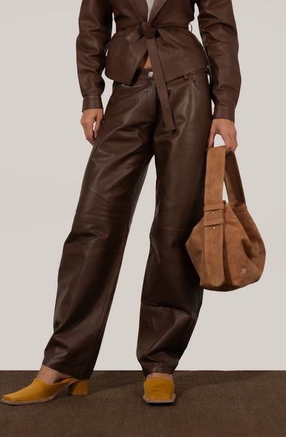 Gabriel Leather Pants Brown