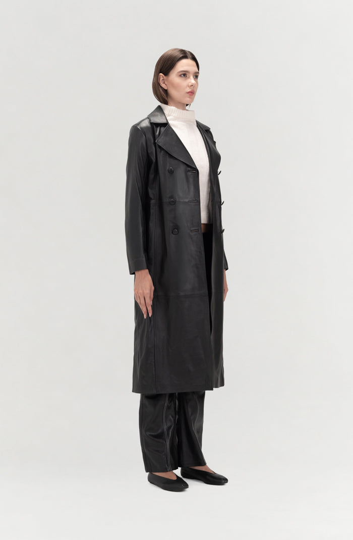 Aster Leather Coat Black