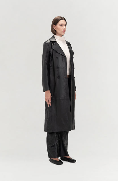 Aster Leather Coat Black