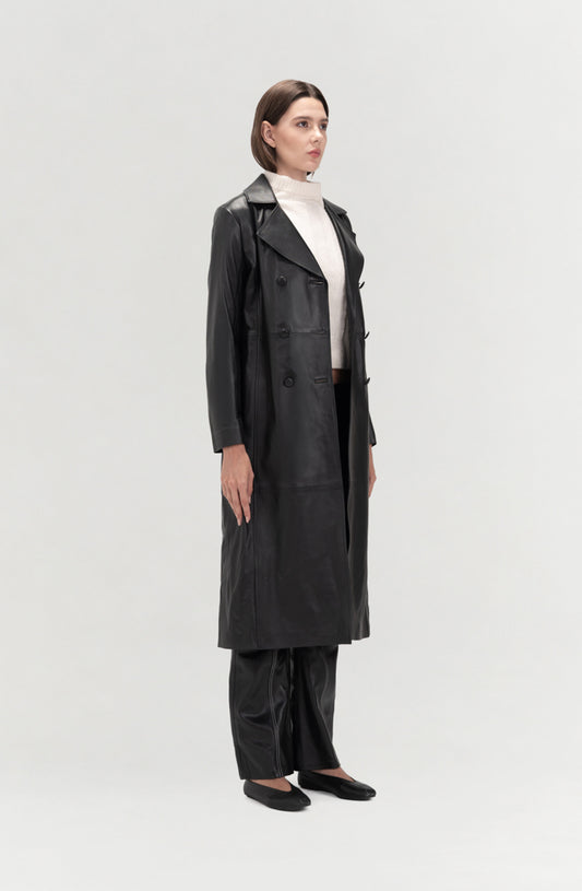 Aster Leather Coat Black