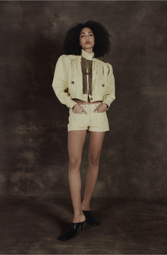 Lennox Leather Jacket Butter Yellow