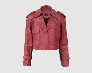 Audax Leather Jacket Washed Red