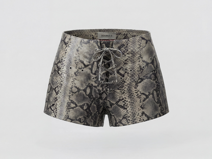 Jason Leather Shorts Snakeprint