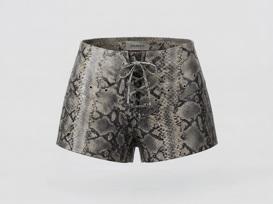Jason Leather Shorts Snakeprint