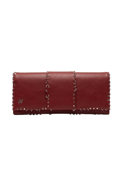 Annabelle II Leather Clutch Red