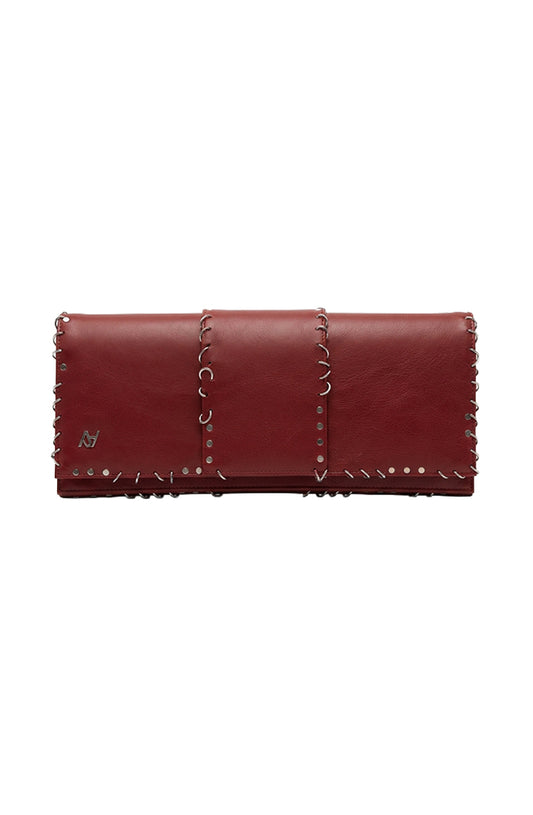 Annabelle II Leather Clutch Red