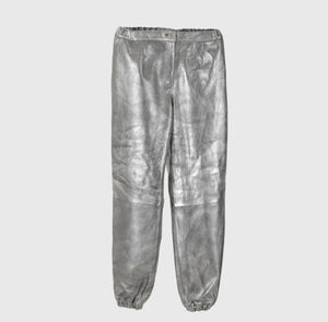 Tempest Cargo Leather Pants Washed Silver