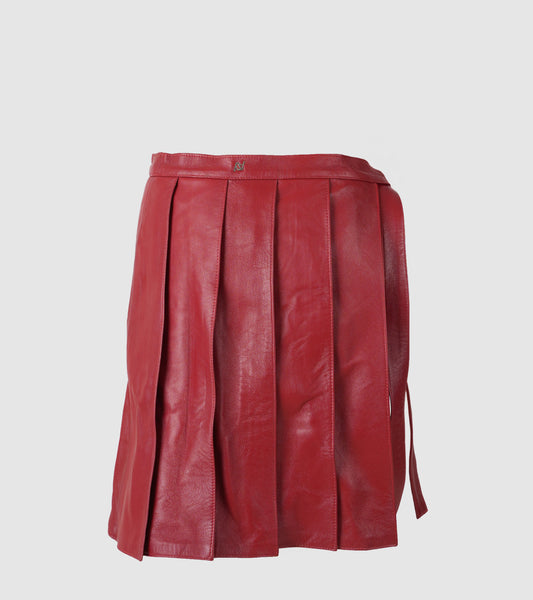 Veya Wrap On Leather Belt Red