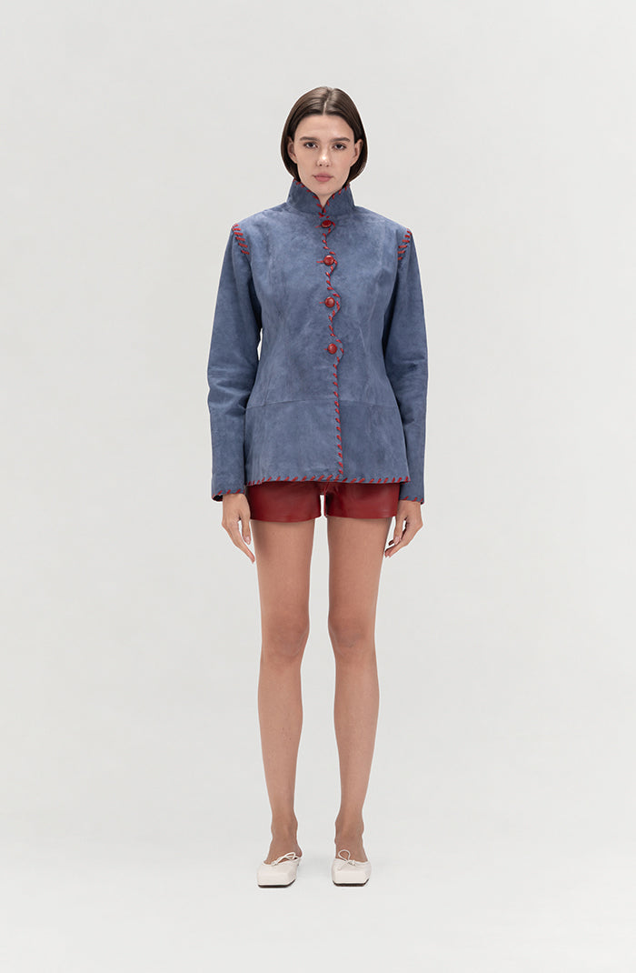 Audrey Suede Jacket Blue