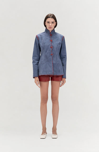 Audrey Suede Jacket Blue