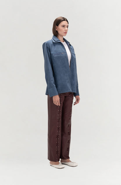 Sadie Suede Jacket Blue