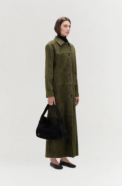 Gemma Suede Coat Olive