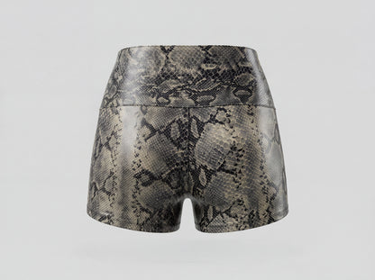 Jason Leather Shorts Snakeprint