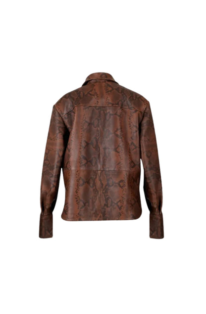 Liana Leather Shirt Snake Print