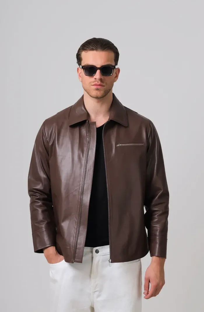 Emerson Leather Jacket Brown