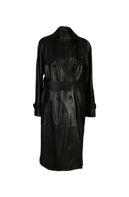 Dahlia Leather Coat Black